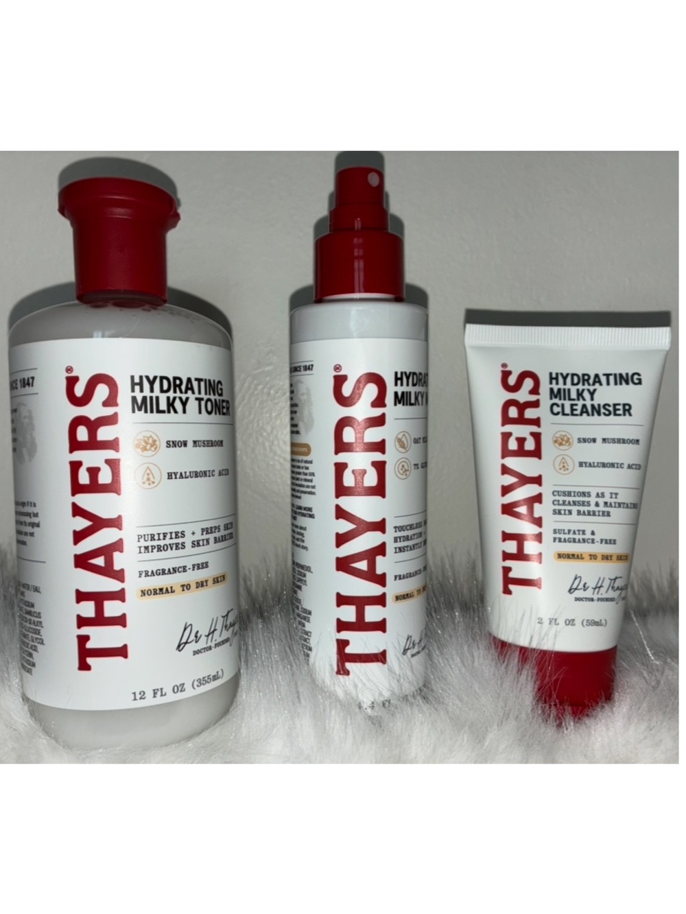 Thayers Hydrating Milky Skincare Trio - Mist, Toner & Cleanser